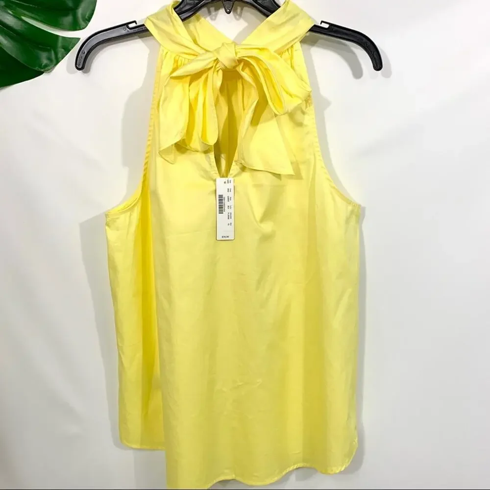 J. Crew Oxford Sleeveless Bow Tie Blouse Top Style G4903 NWT